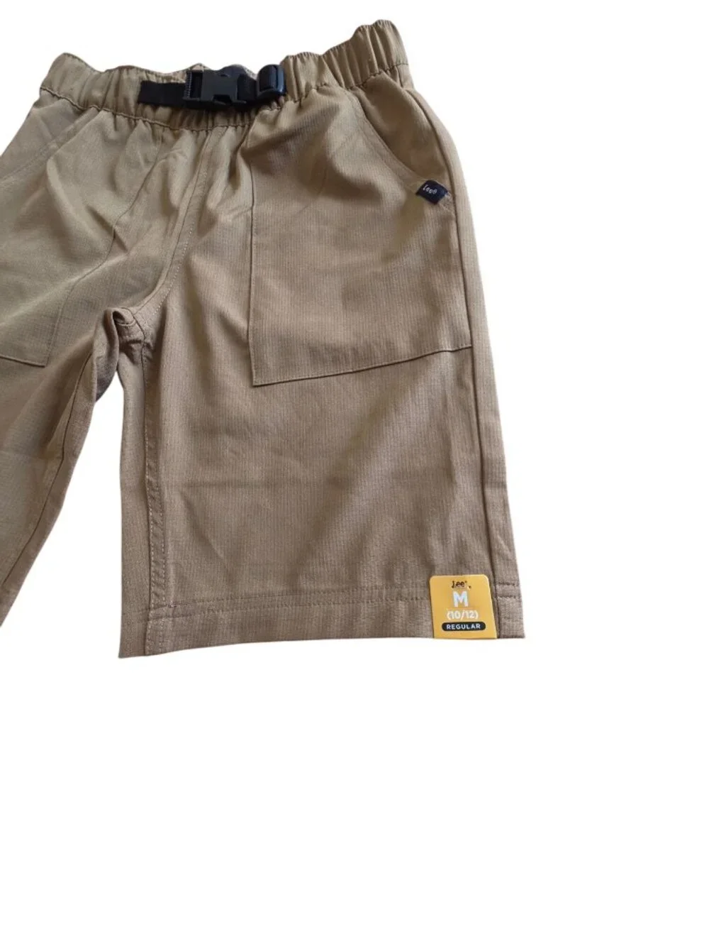 Lee Boys Khaki Elastic Waist Cargo Shorts With Built-In Belt M (10/12) Regular - Picture 7 of 7